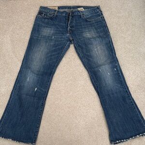 Abercrombie & Fitch Dark Blue Bootcut Jeans with Light Fading